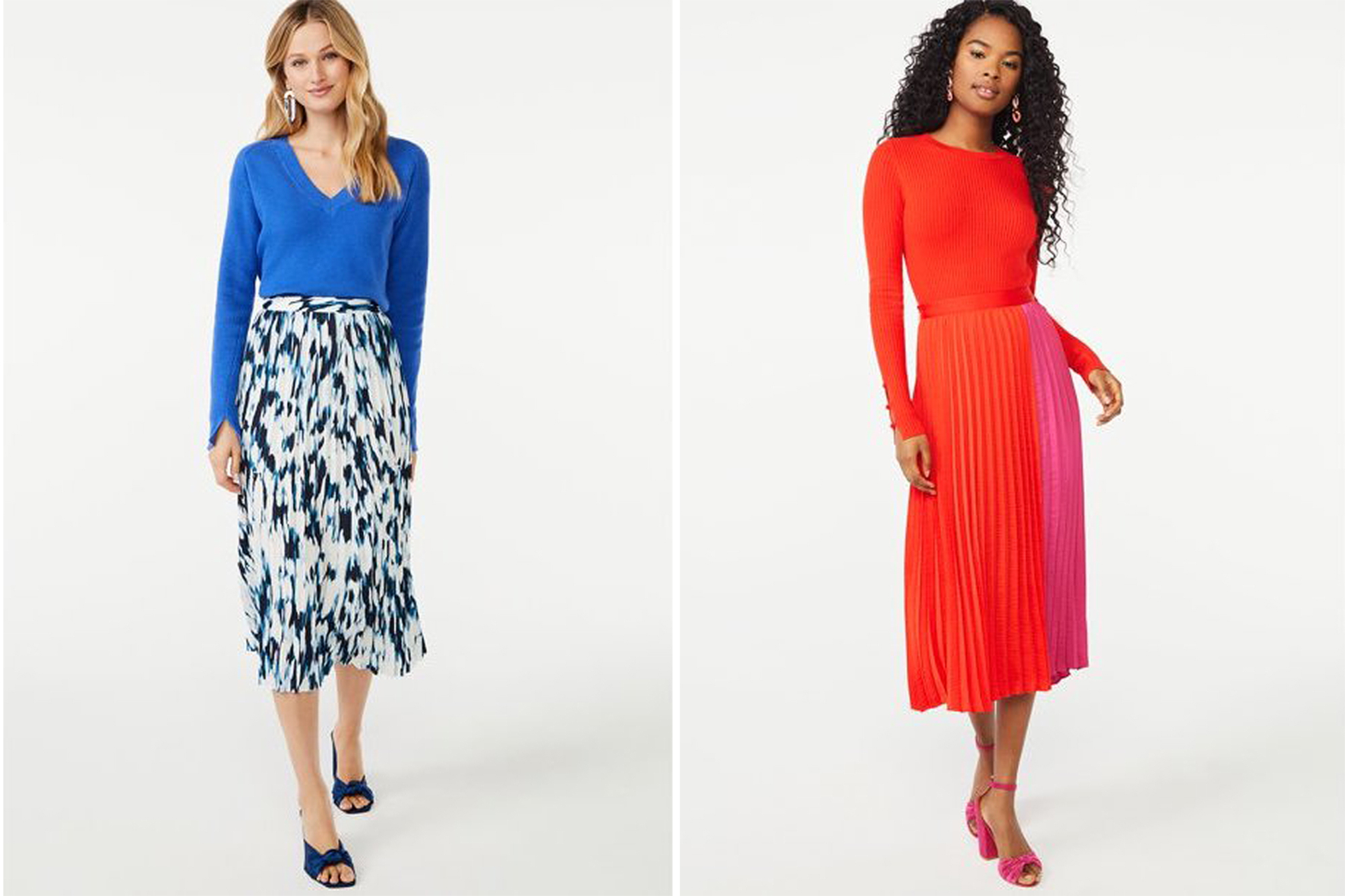 Scoop Women's Pleated Matte Satin Midi Skirt
