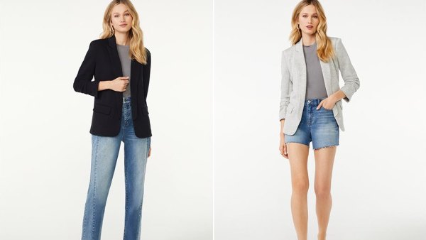 Scoop Women's Scuba Blazer with Scrunch Sleeves