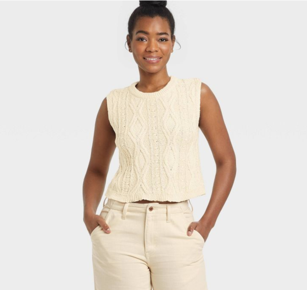 Universal Thread™ Women's Crewneck Cable Knit Sweater Vest