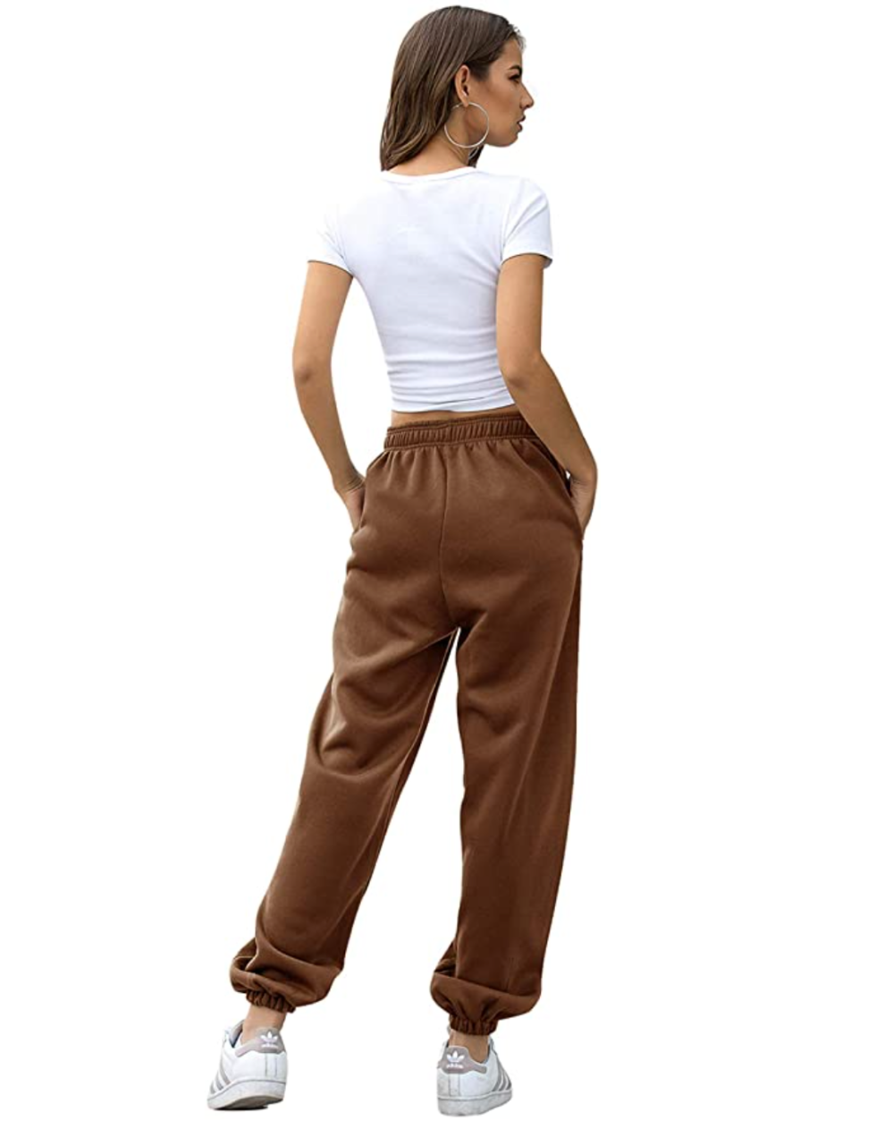 VINMEN Cinch Bottom Sweatpants for Women with Pockets