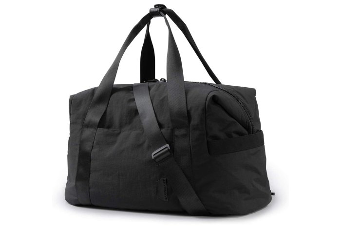 black weekender bag