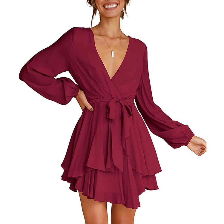 burgundy swing dress
