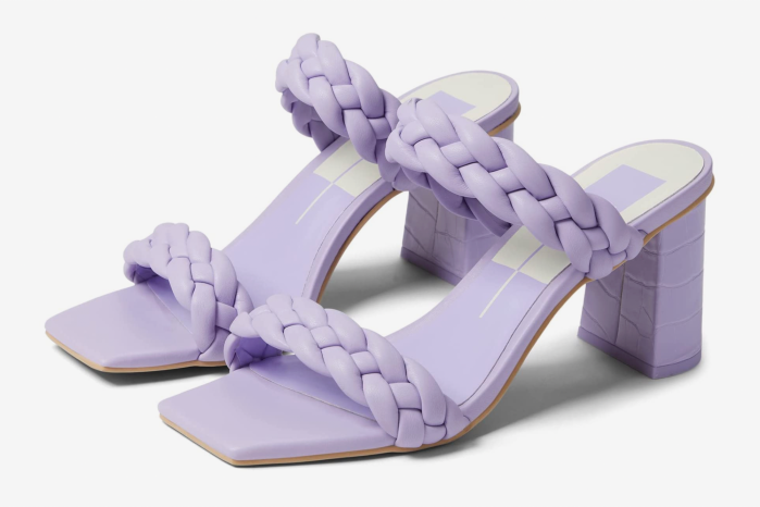 lavender braided heels