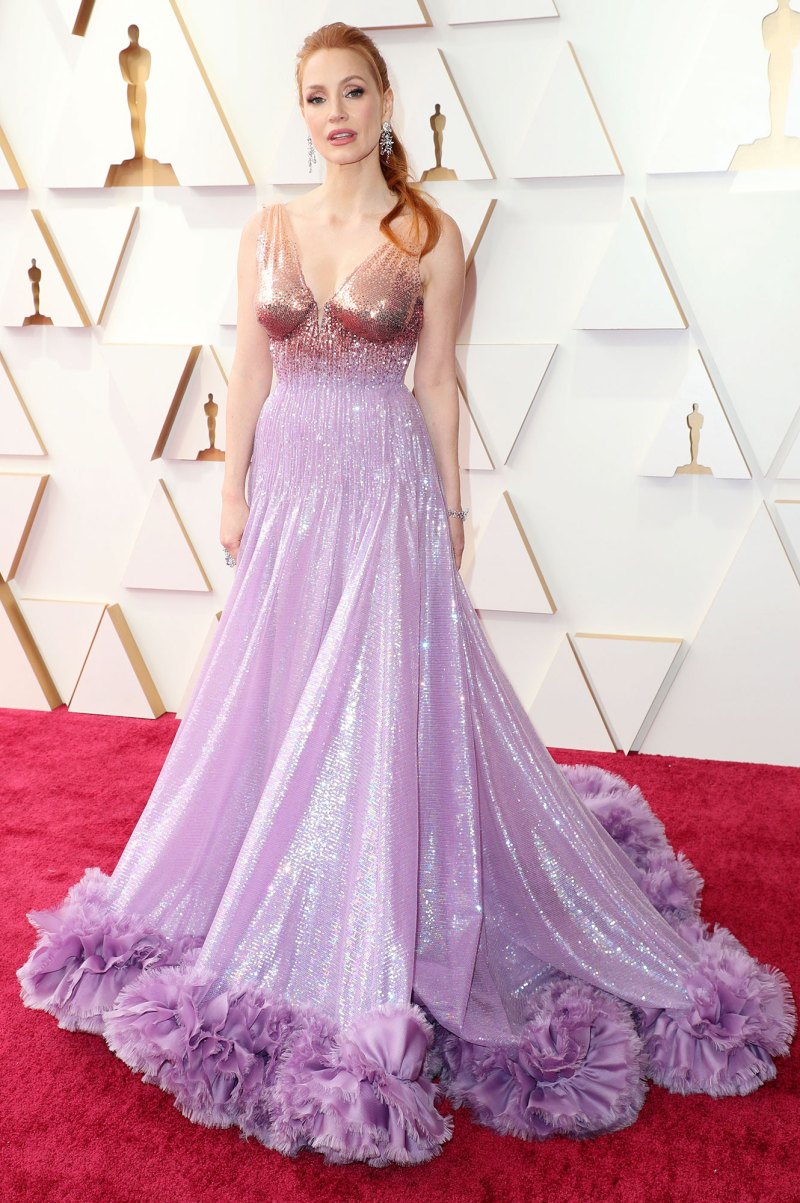 oscars 2022 red carpet Jessica Chastain
