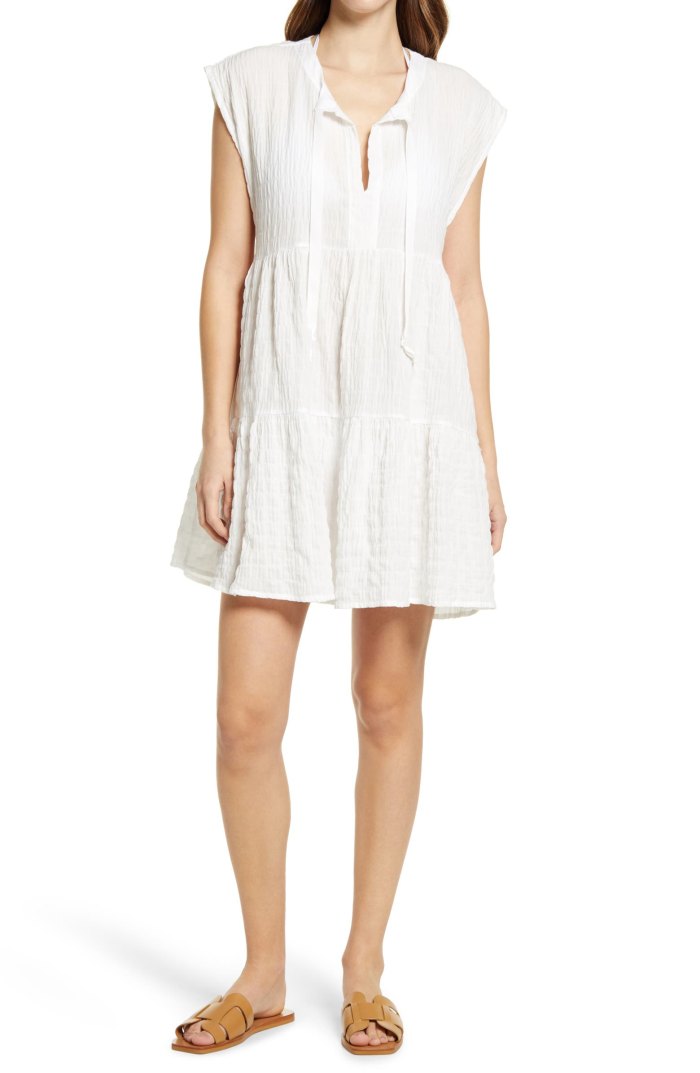 white cover-up dress