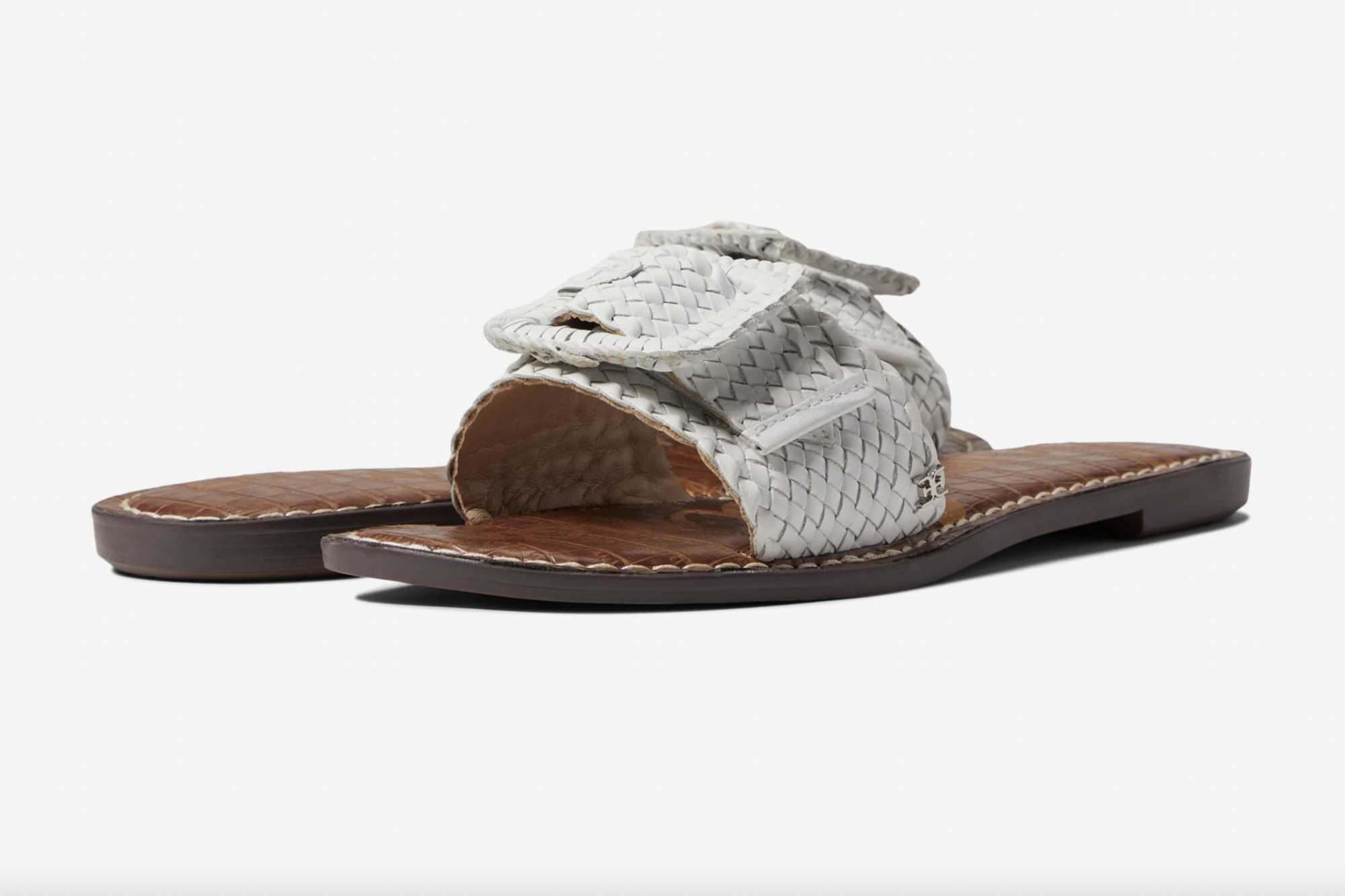 white slide sandals