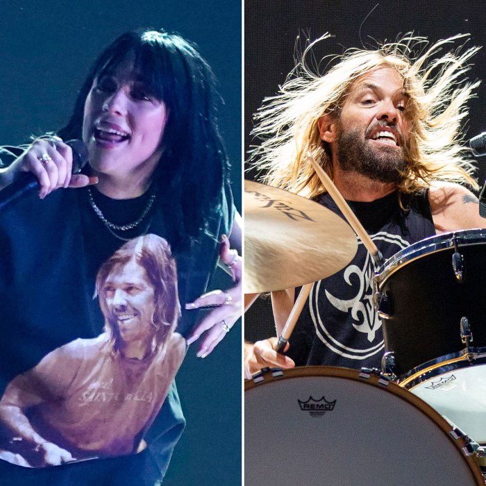 Billie Eilish Honors Taylor Hawkins With A T-Shirt During The Happier Than Ever Performance Grammys