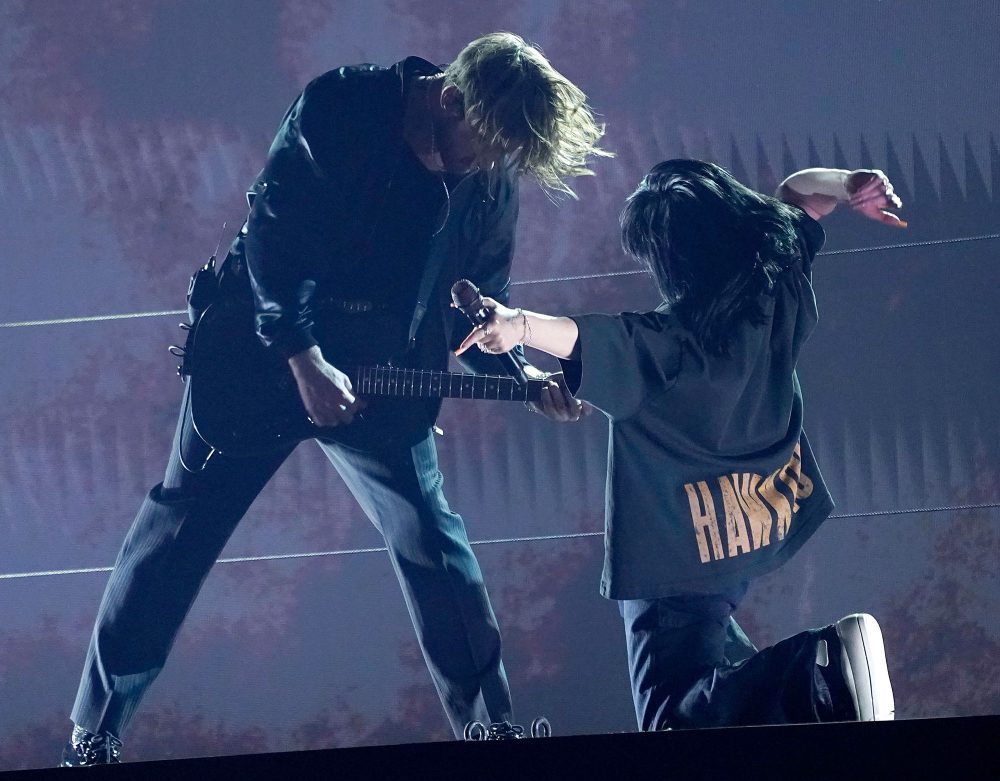 Billie Eilish Honors Taylor Hawkins With T Shirt During Happier Than Ever Performance Grammys