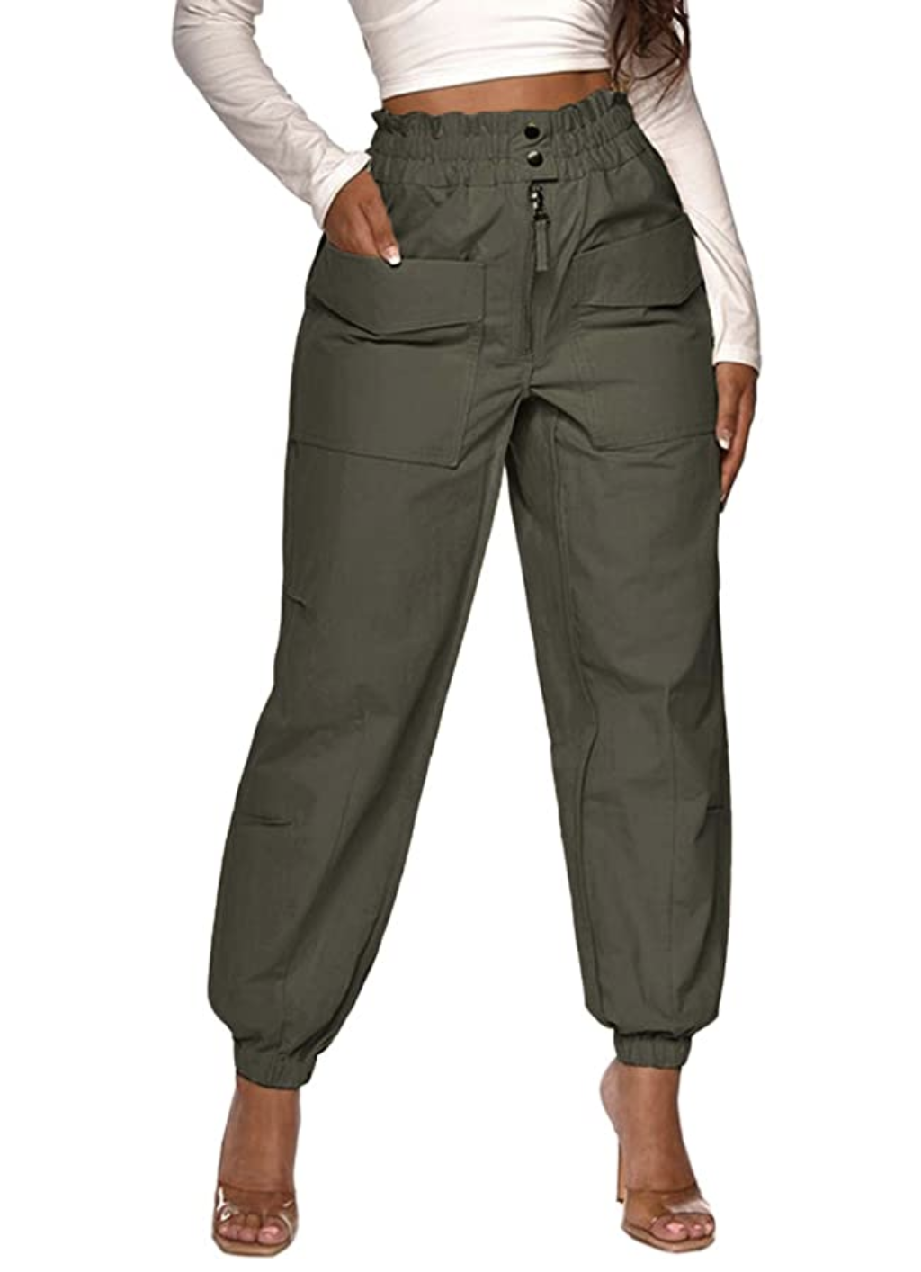 Buy FOREVER 21 Women Olive Green Cargo Trousers  Trousers for Women  1451105  Myntra