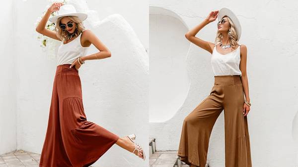 GRACEVINES Women’s Boho Wide Leg High Waist Palazzo Pants