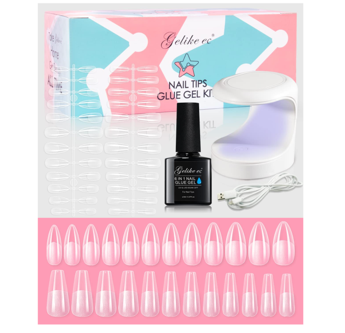 Gelike EC Soft Gel Full Cover Etched Nail Tips