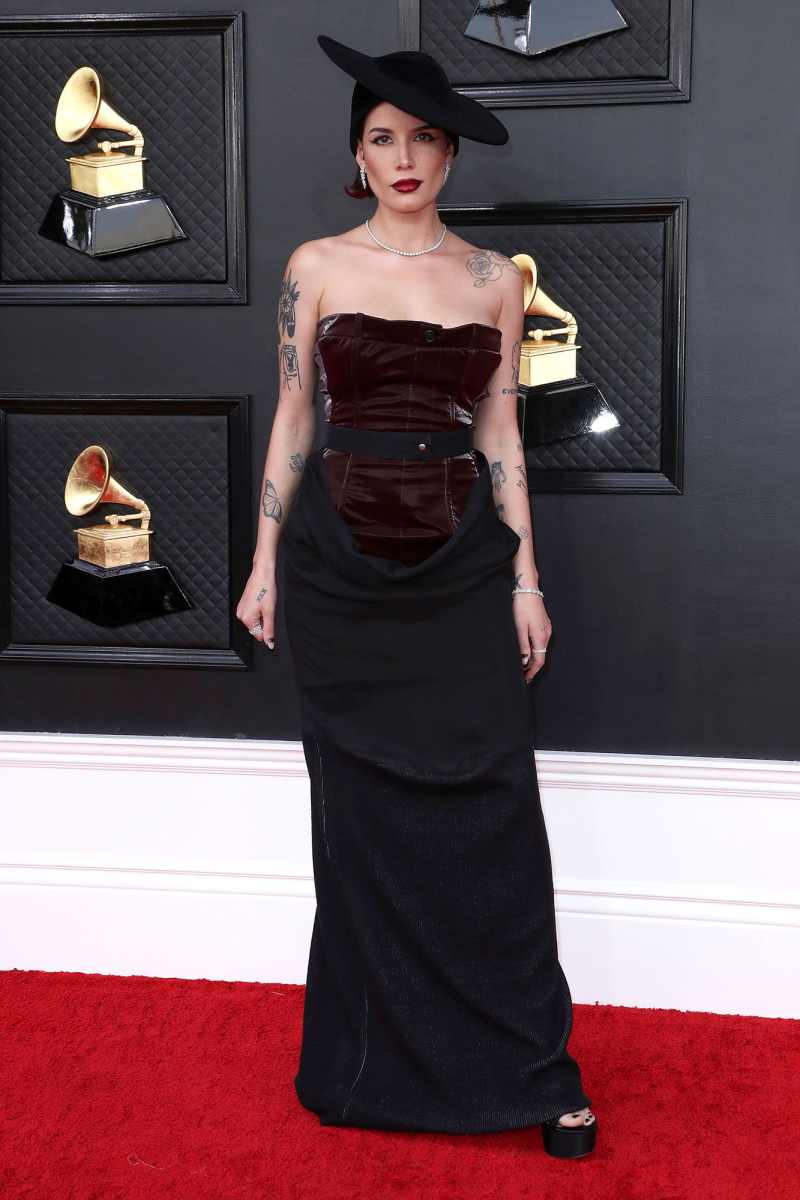 Halsey Red Carpet Arrival Grammys 2022