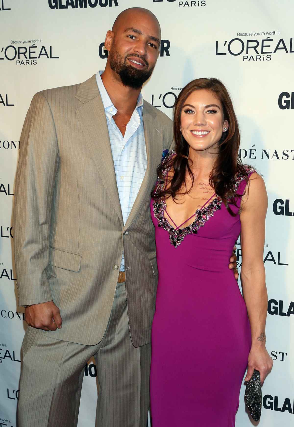 Jerramy Stevens with tough, Husband Hope Solo 