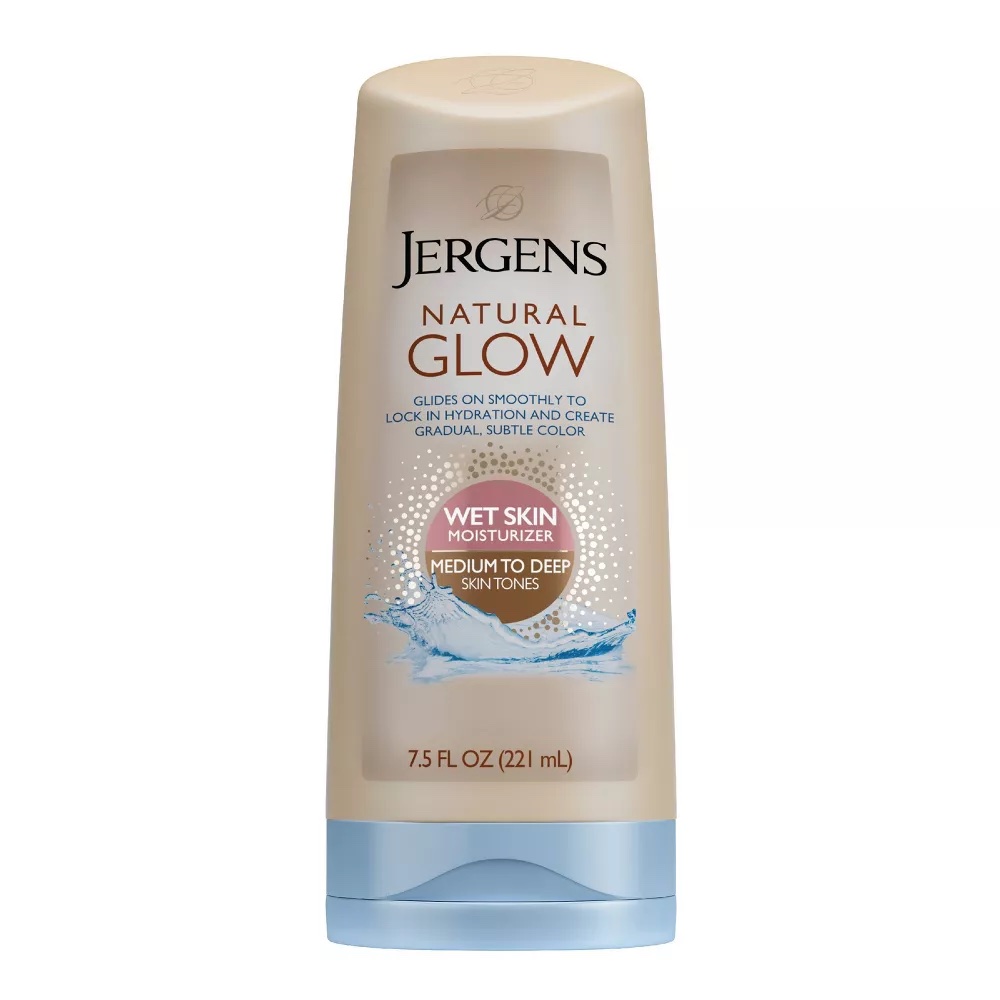 Jergens Natural Glow Wet Skin Moisturizer, In-Shower Self Tanner Body Lotion