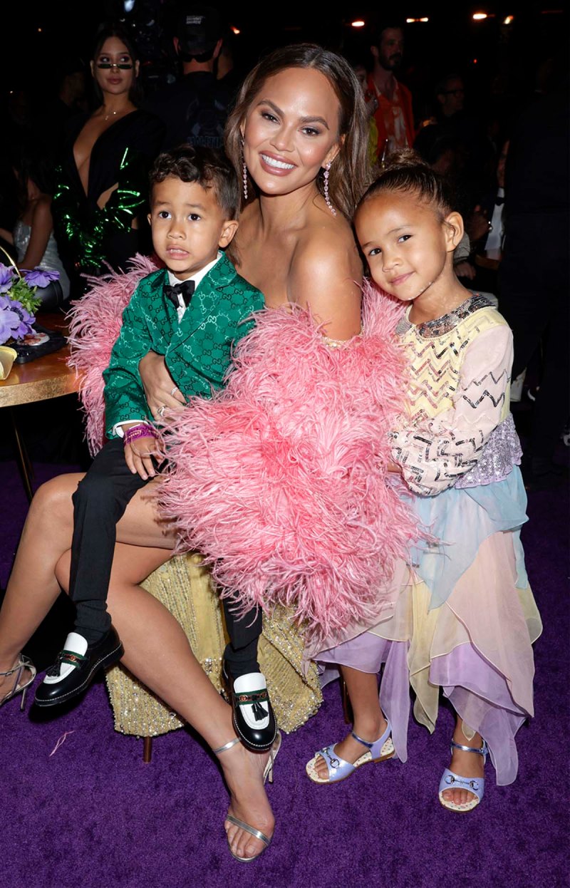 John Legend Chrissy Teigens Daughter Luna and Son Miles Attend 2022 Grammys Photos