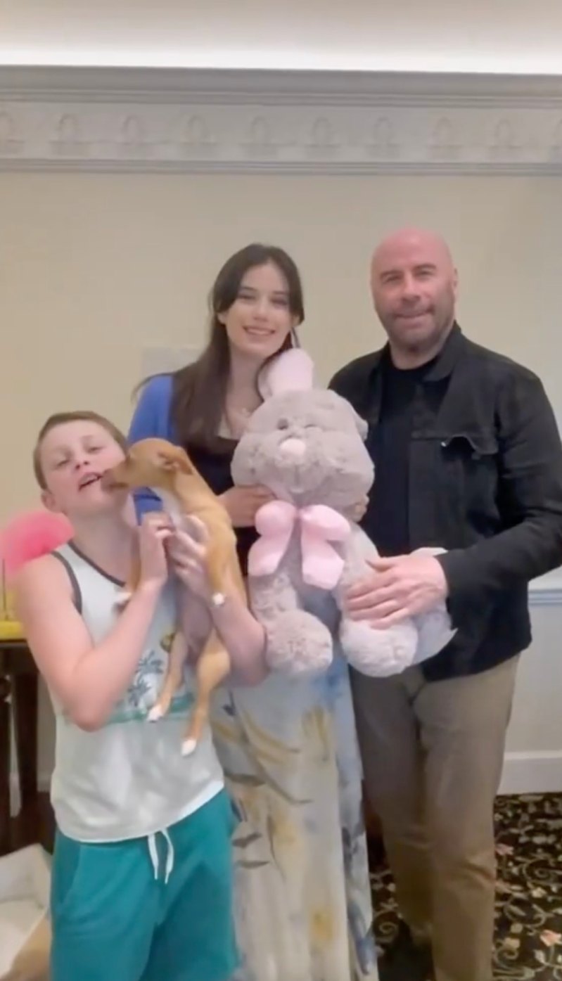 John Travolta Celebrates Easter With Daughter Ella and Son Benjamin