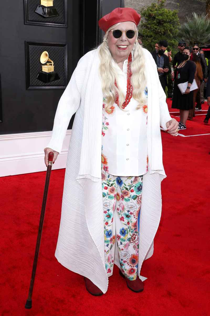 Joni Mitchell Red Carpet Arrival Grammys 2022