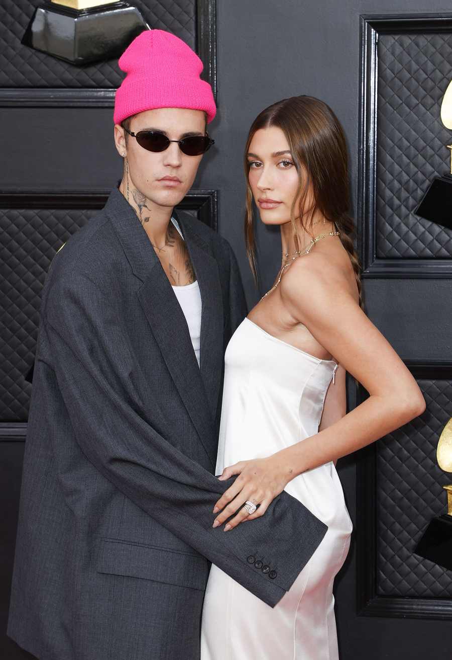 Justin Bieber and Wife Hailey Baldwin Attend 2022 Grammys Following Her Health Scare