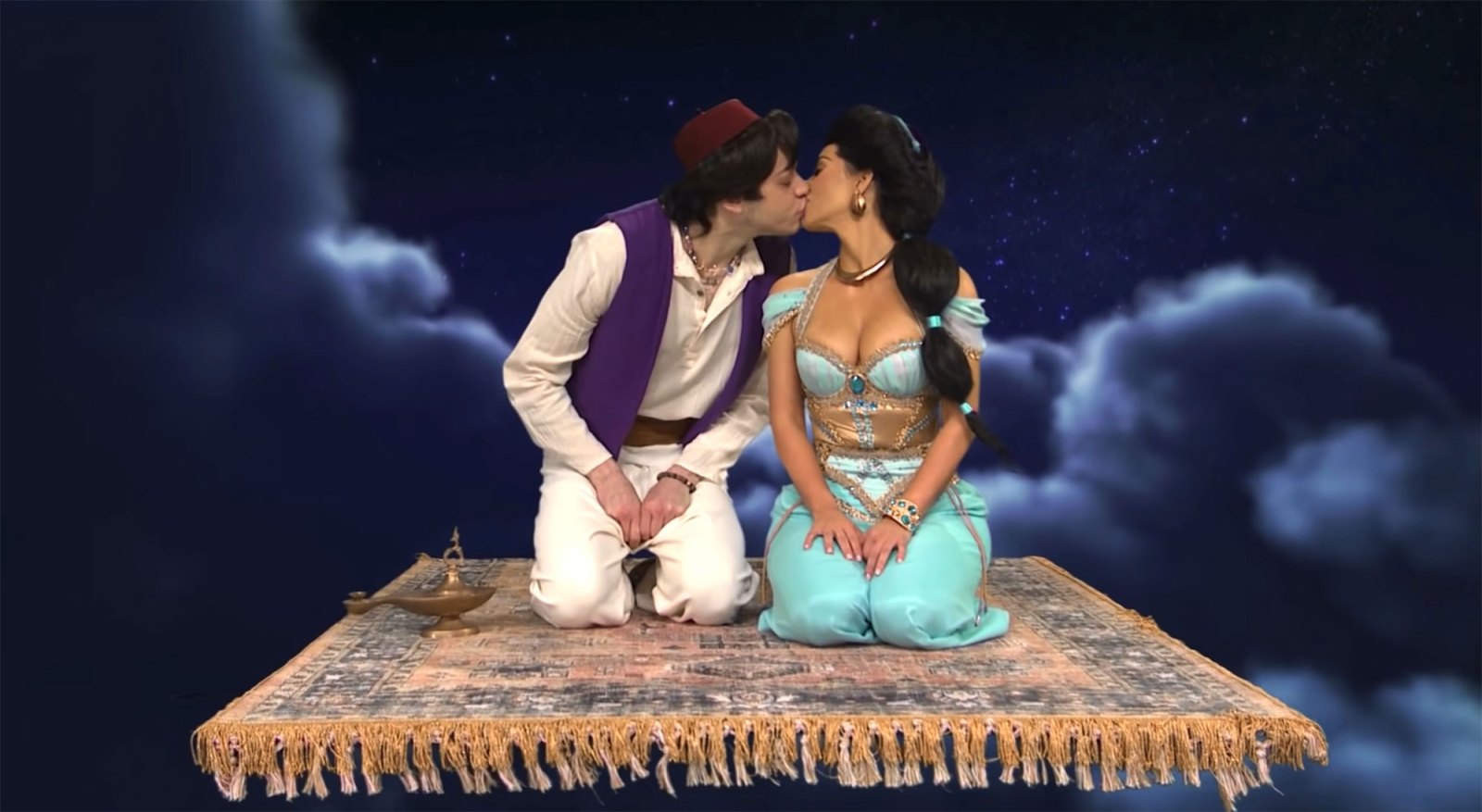 Kim Kardashian and Pete Davidson First Kiss SNL Saturday Night Live