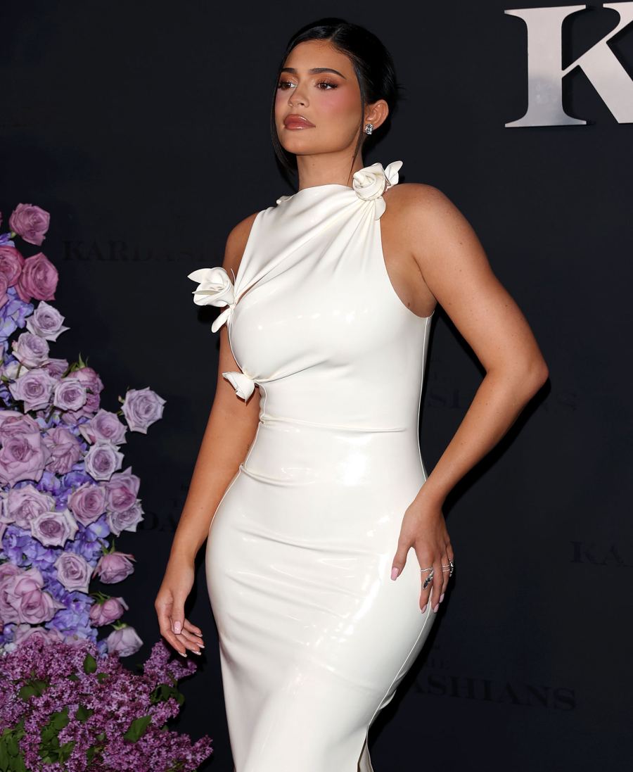 Kylie Jenner Makes Postpartum Red Carpet Return in Latex Dress at The Kardashians Premiere 3