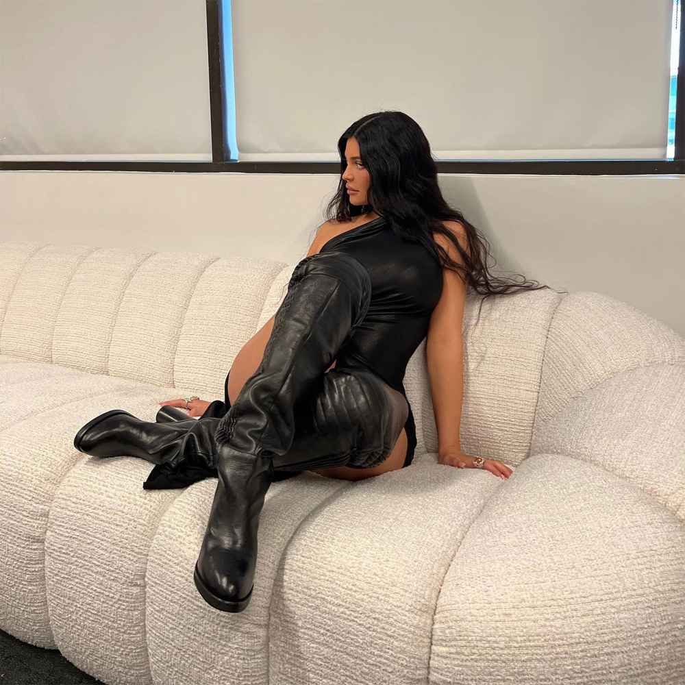 Kylie Jenner Stuns in Over-the-Knee Boots and Black Dress 2 Months Postpartum: Photo