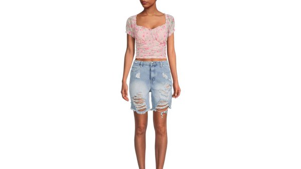 Madden NYC Women's Puff Sleeve Bustier Top