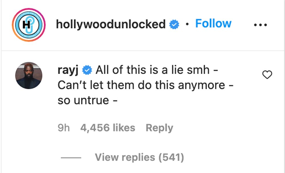 Ray J Comment