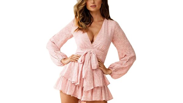 Relipop Women's Double Layer Ruffle Hem Romper