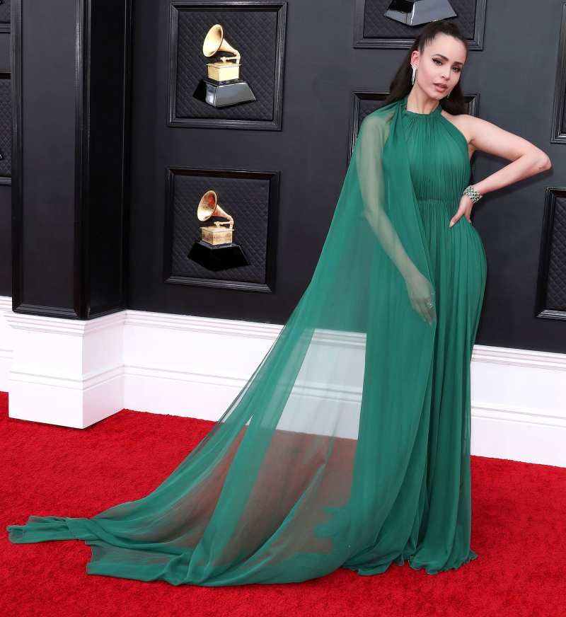 Sofia Carson Red Carpet Arrival Grammys 2022