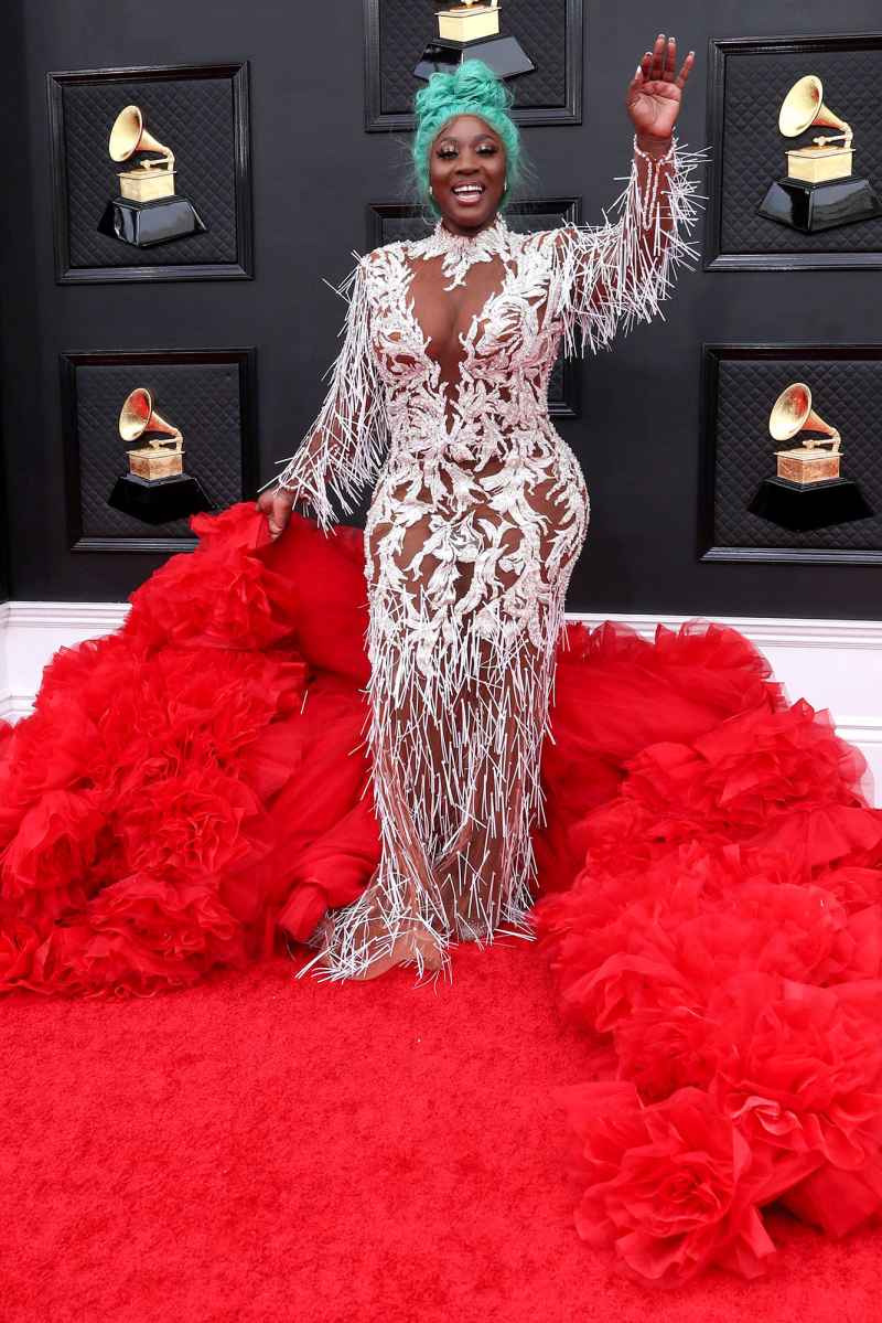 Spice Red Carpet Arrival Grammys 2022