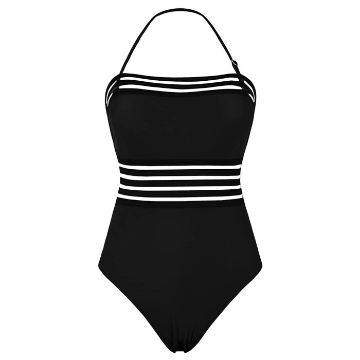 amazon-hilor-mesh-one-piece-swimsuit-strapless-black