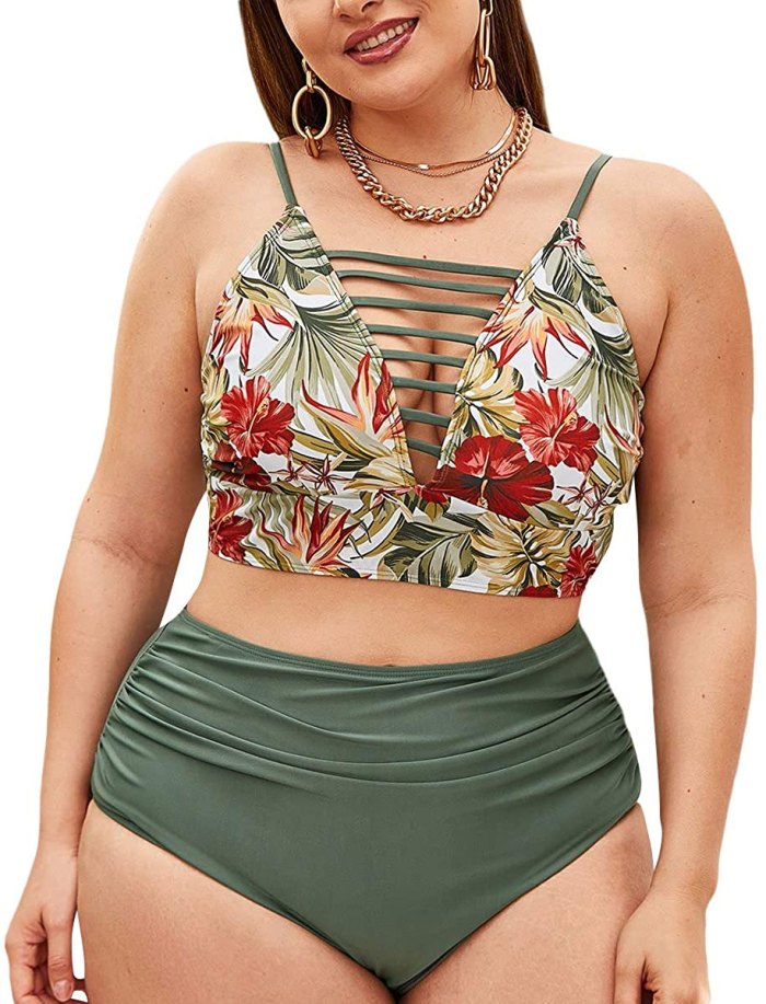 The Best High-Waisted Swimsuits With Mega-Flattering Fits 11 best-high-waisted-swimsuits-plus-size-romwe