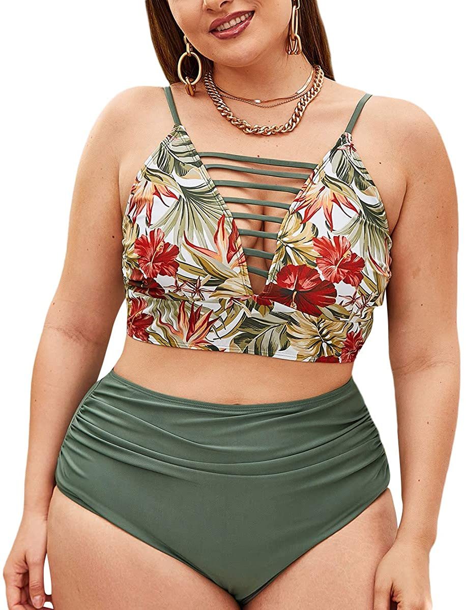 best-high-waisted-swimsuits-plus-size-romwe