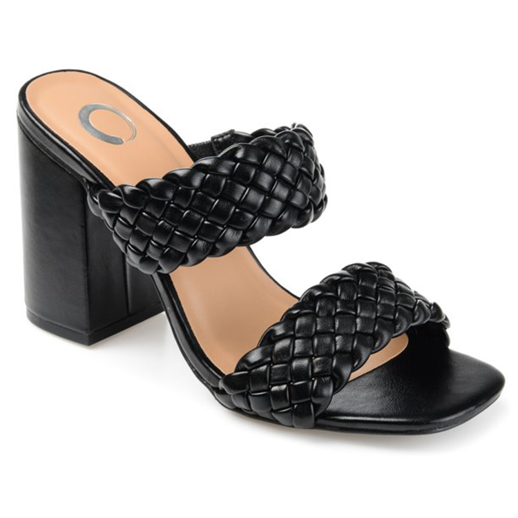 black braided heel