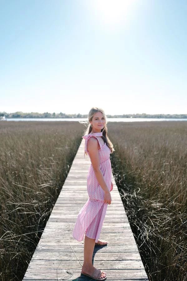 Cameran Eubanks pink smocked dress