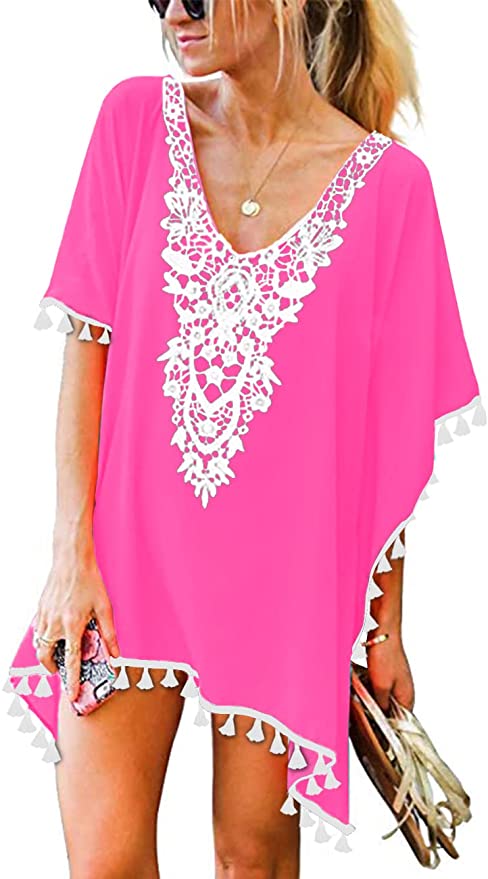 pink crochet cover-up