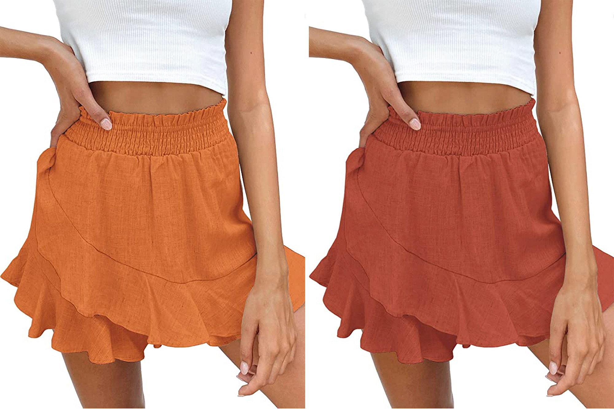 BNOOUIL Women's High Waisted Wrap Mini Skort