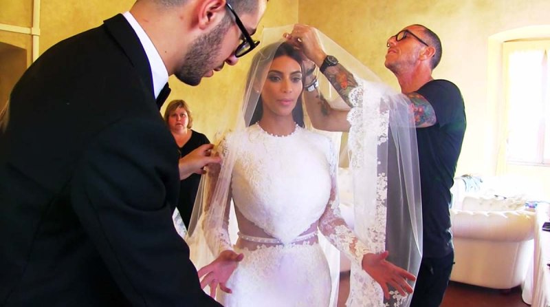 Every Kardashian Wedding Dress Ever What Kim Khloe Kourtney Kardashian Wore Say I Do