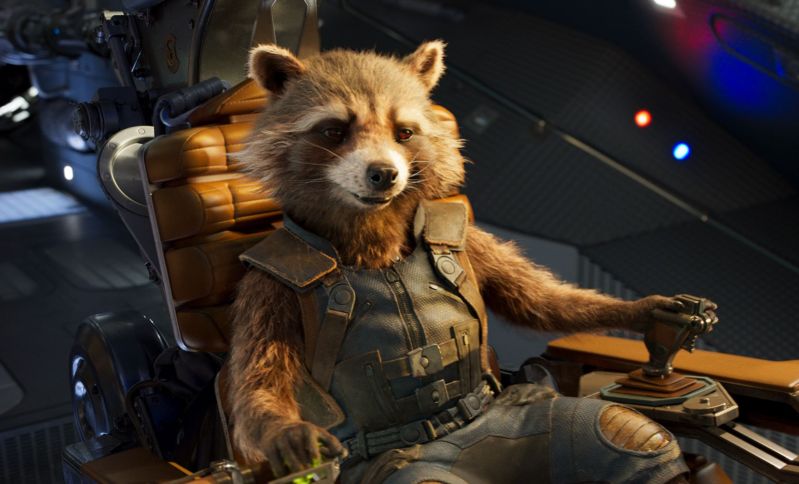 Rocket Racoon voiced by Bradley Cooper
