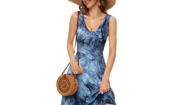 HUHOT Women's Sleeveless V Neck Dress
