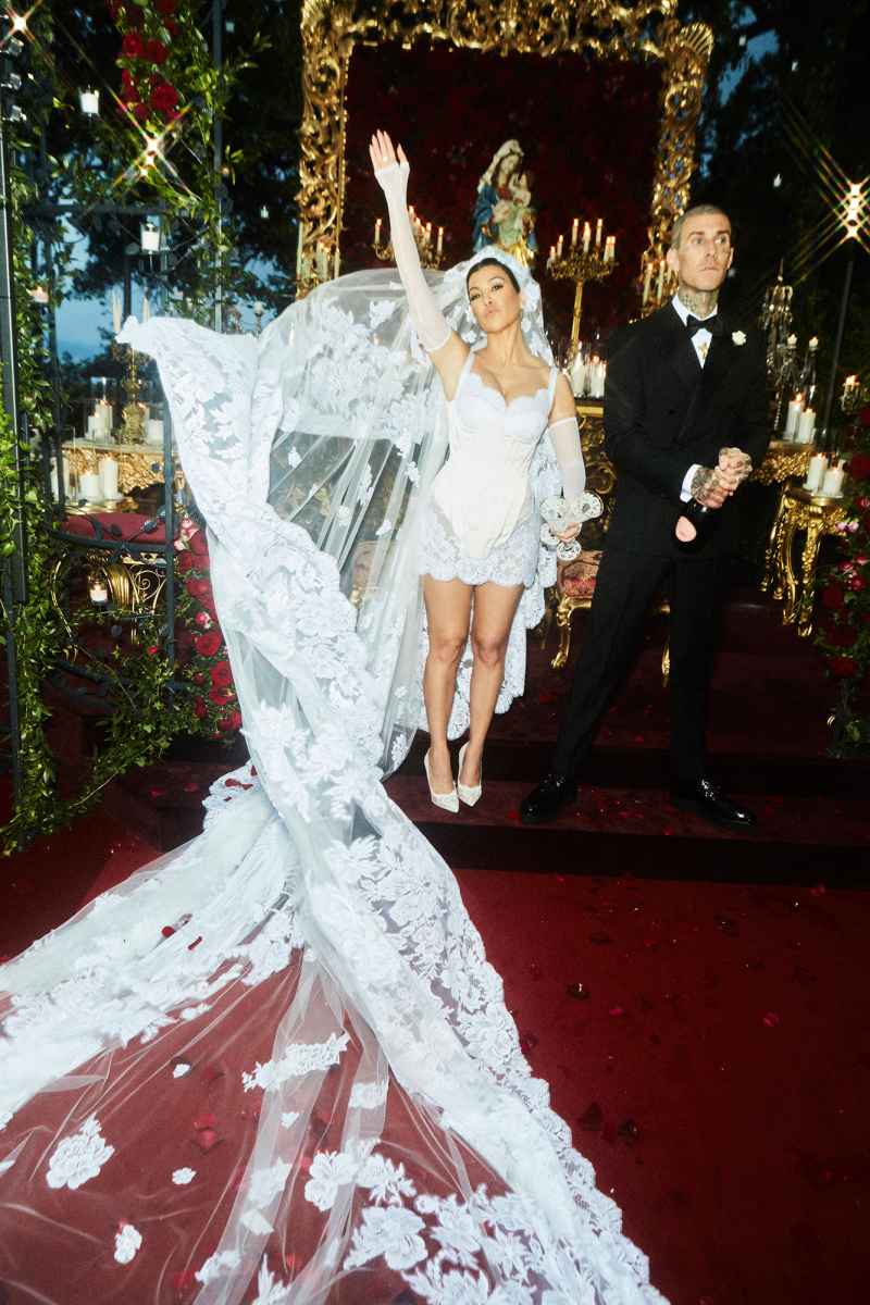Kardashian Wedding Style Through the Years Kourtney Kardashian Travis Barker
