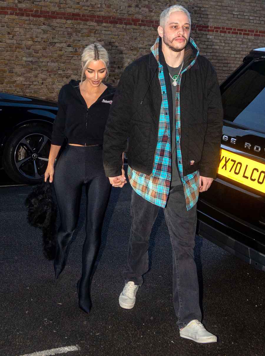 Kim Kardashian Holds Pete Davidson Tight as They Arrive in London 5
