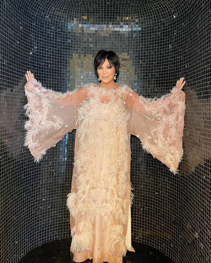 Kris Jenner Dress for Kourtney Kardashian Wedding Looks Like a Dress Schitt's Creek Moira Rose Wore 3