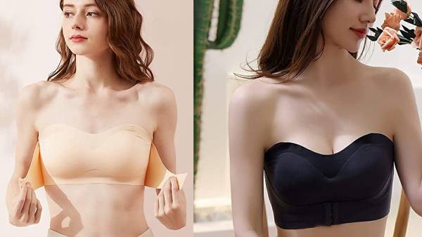 MODVICA Women's Strapless Wire-Free Front Buckle Lift Bra