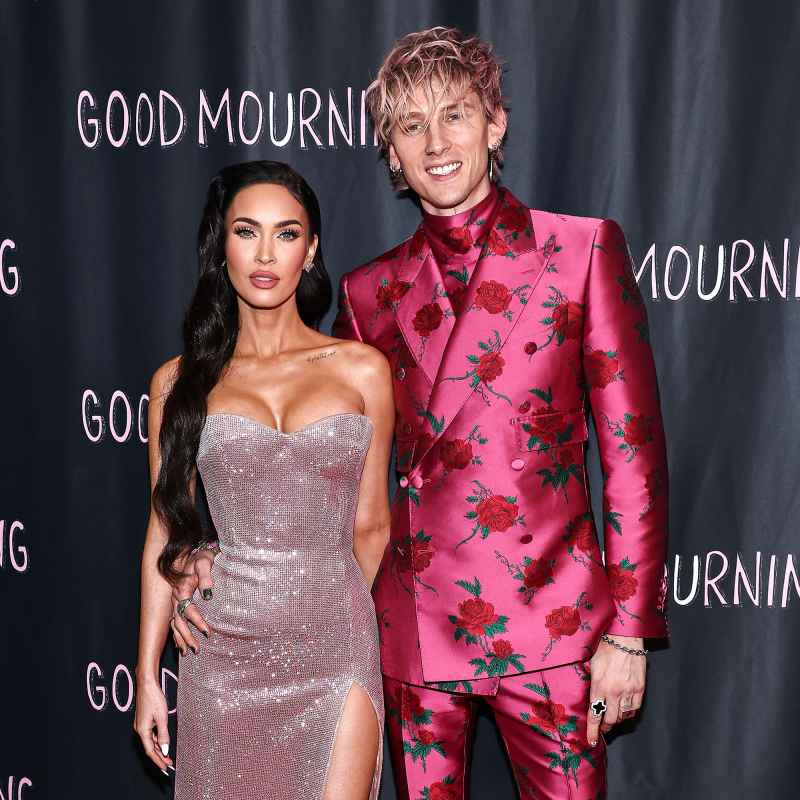 May 2022 Megan Fox and Fiance Machine Gun Kelly Hold Hands at Good Mourning Premiere