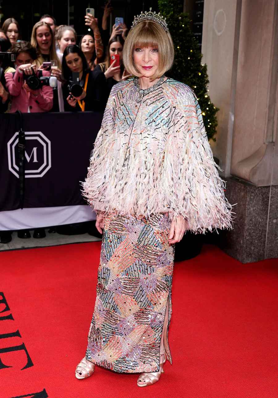 Met Gala Icon Anna Wintour Glitters in Feathery Flock Tiara on the 2022 Red Carpet Met Gala 2022 08