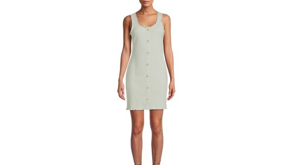 No Boundaries Juniors' Button-Front Bodycon Tank Dress