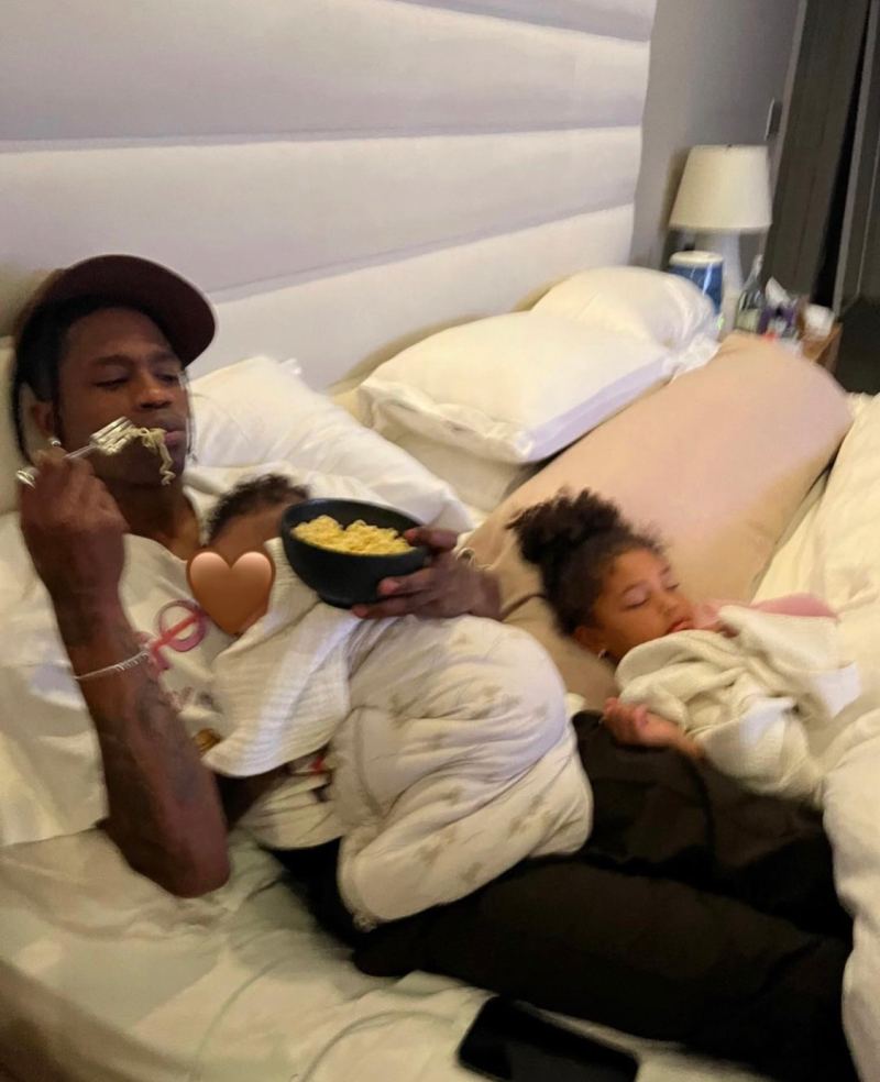 Travis Scott and kids on Father's Day