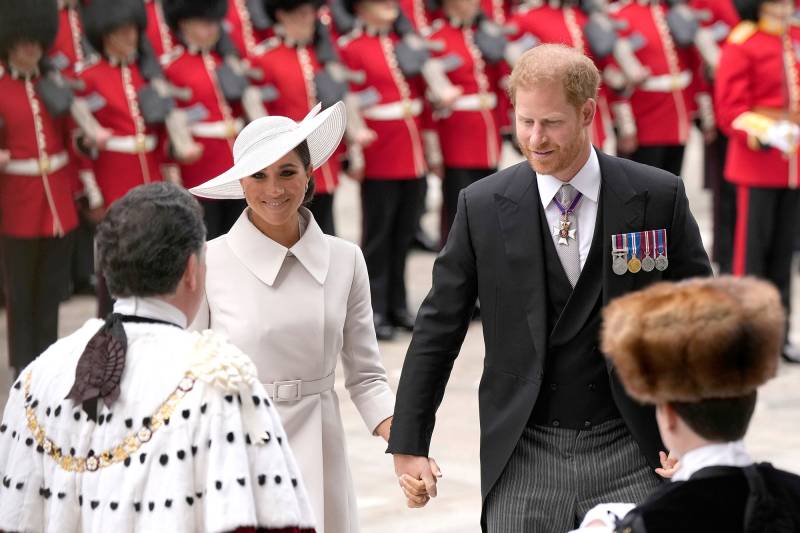 A Welcome Reception Prince Harry Meghan Markle Attend Thanksgiving Service for Queen's Jubilee