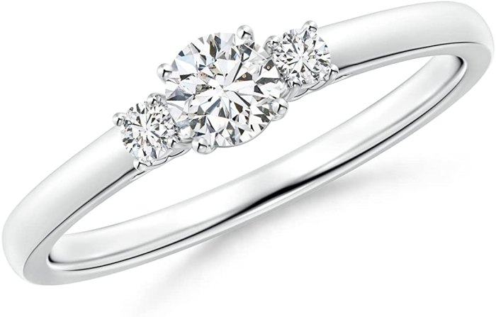 ANGARA Natural Diamond Three Stone Engagement Ring